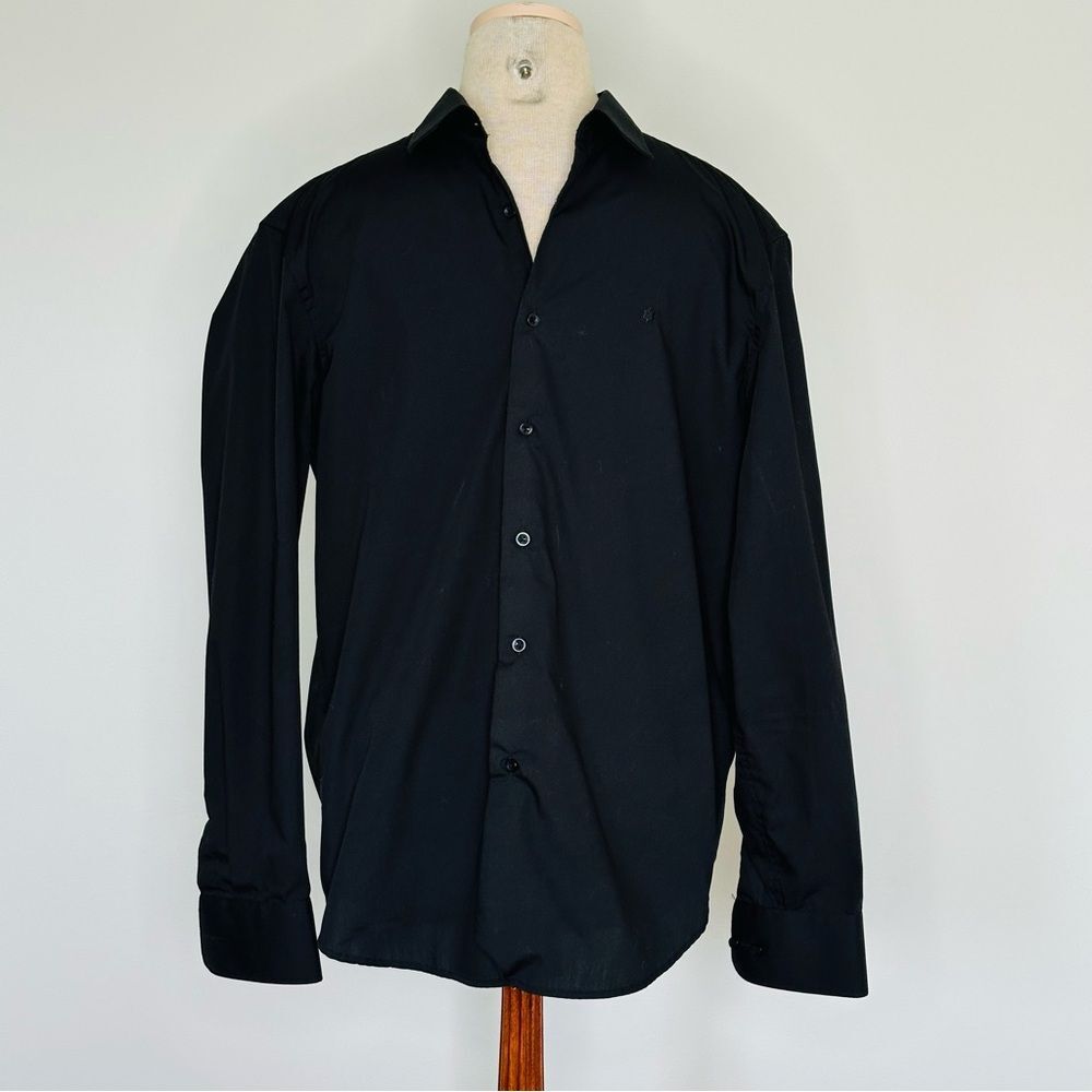 Montblanc Premium Button Down Shirt Long Sleeve Black Size 16 1/2"